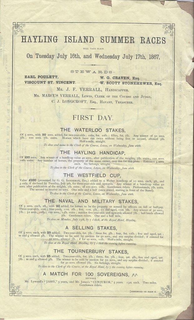Triggs Guide 1867 Race programe Day 1